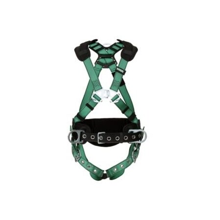 Msa Safety Harn, Vform, Con, Xl, Gr, St, Bk, Tb, Pd 10197365